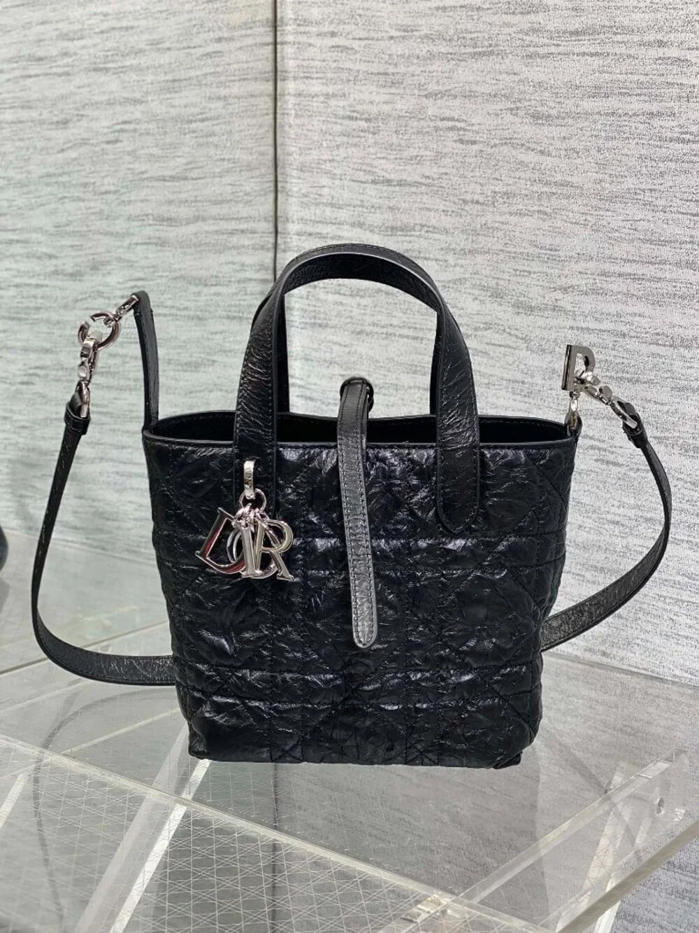 Christian Dior Mini Macrocannage Bucket Tote